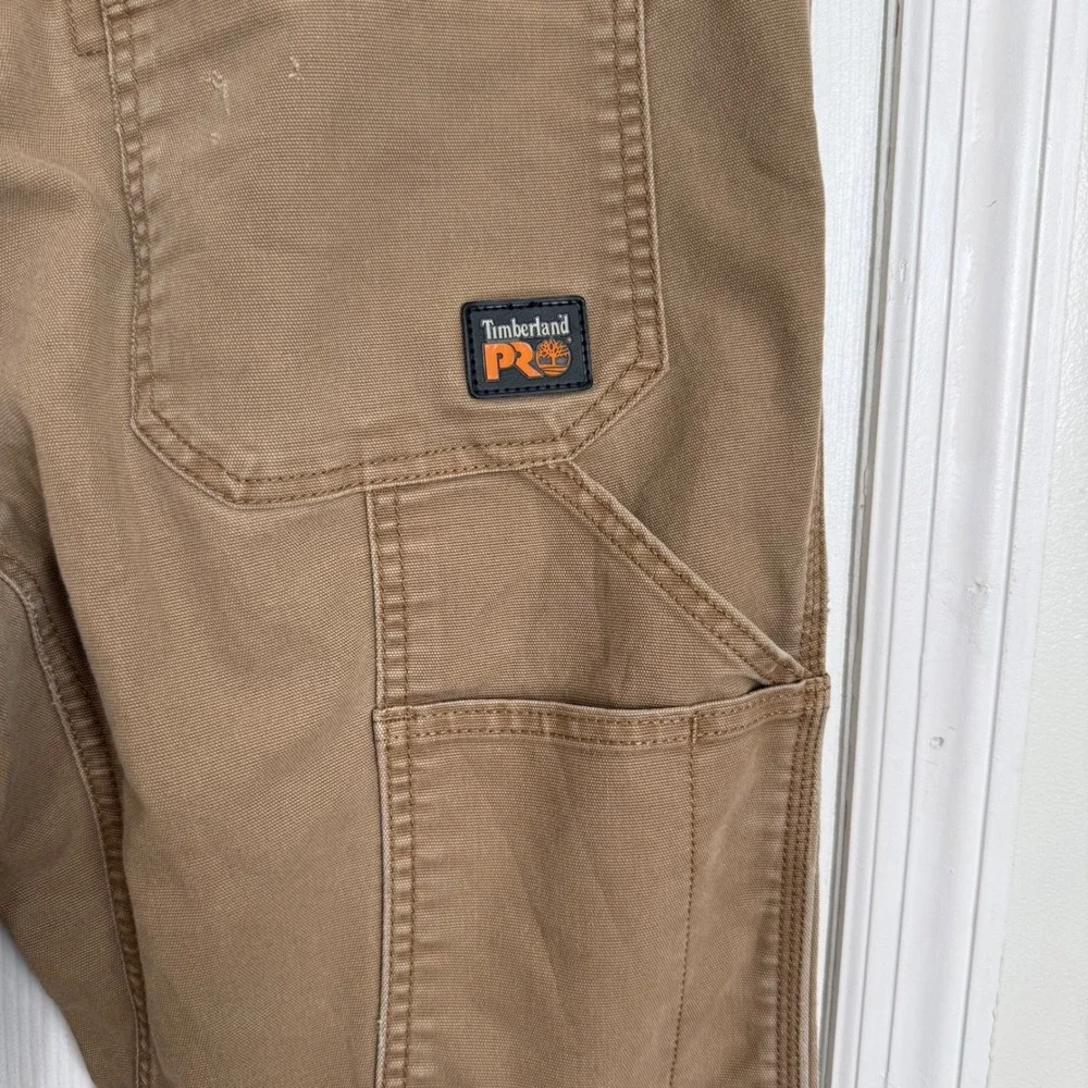 Timberland PRO Flex Straight Fit Pants 36x30 Tan Brown Workwear Utility Rugged